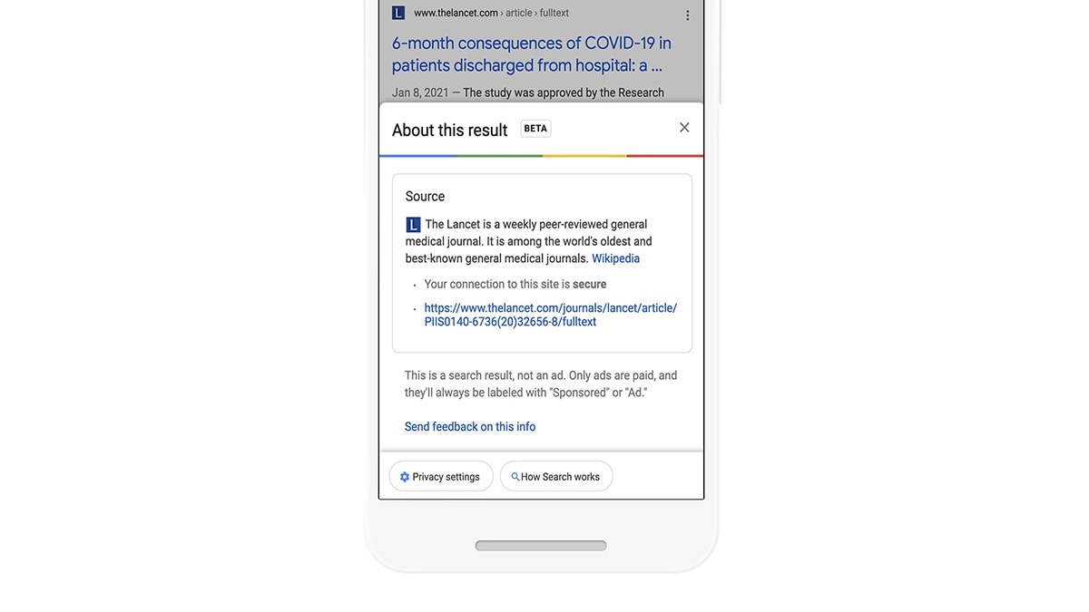 Google Search's About this result feature gets 9 Indian languages