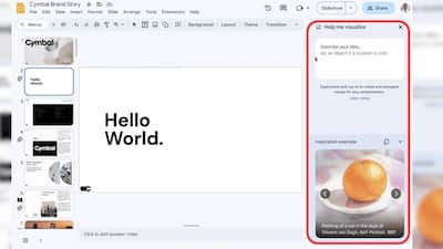 Here's how to create images with AI in Google Slides, "help me visualize"