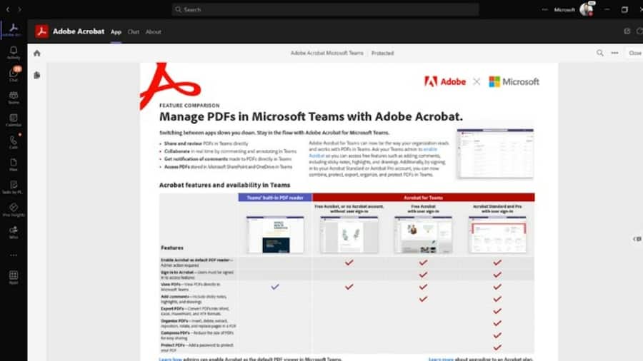 Adobe Acrobat support