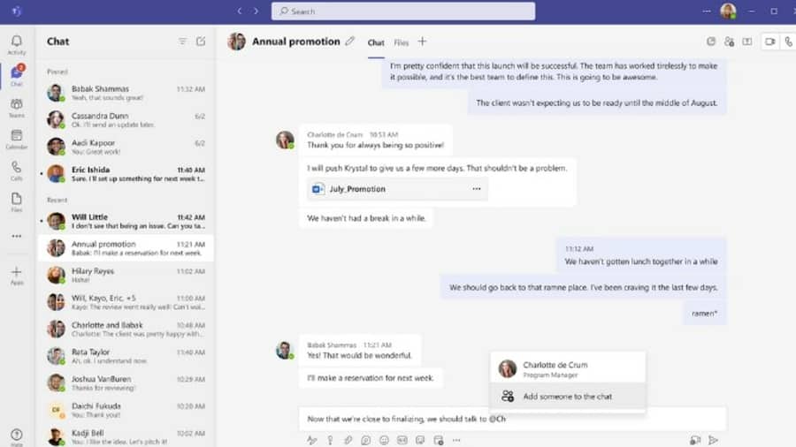 Add people to a group chat with @mention