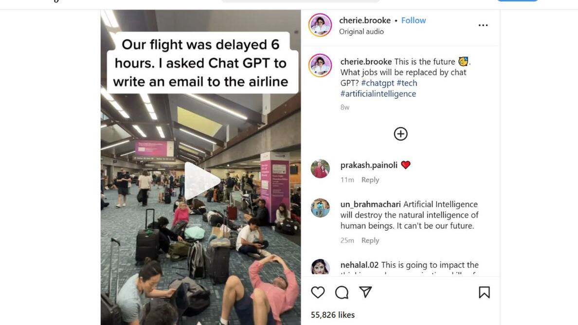 Woman uses ChatGPT to write email to airline after her flight delay: Watch video here