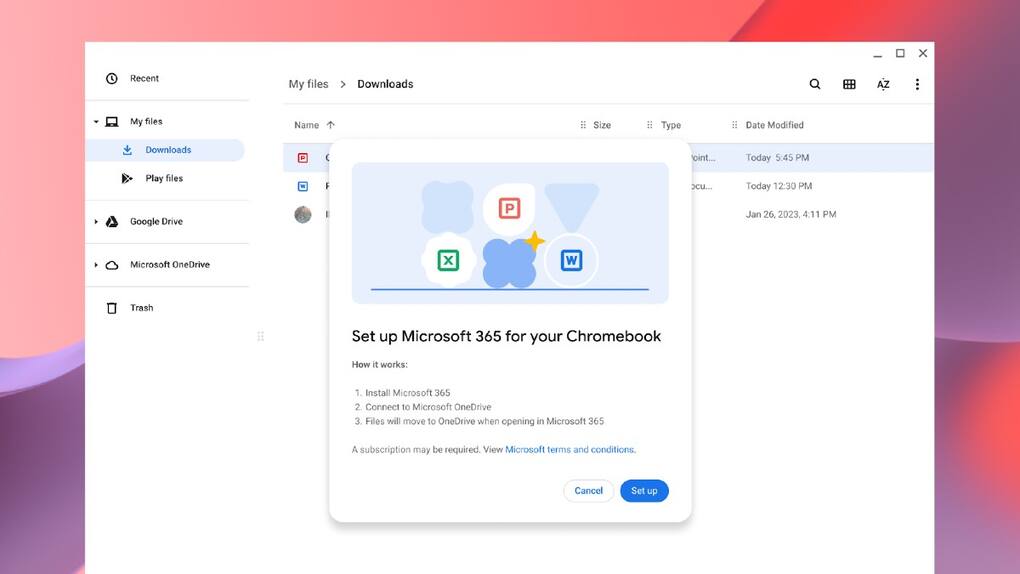 Microsoft 365 on Chromebook
