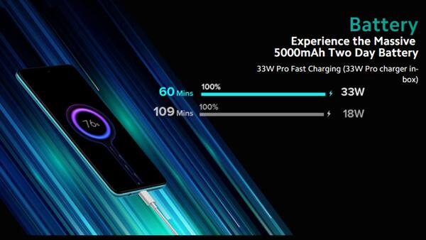 Redmi Note 11T 5G की बैटरी