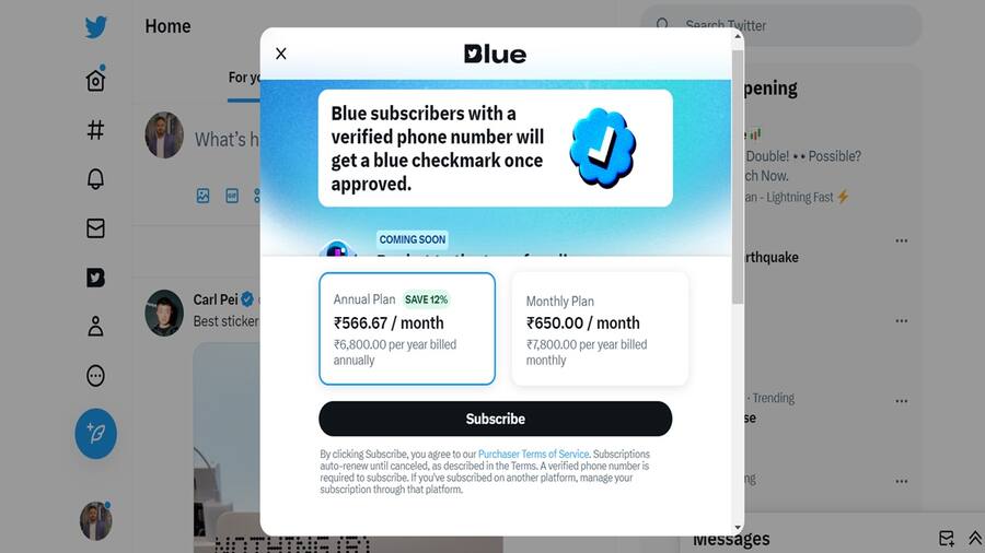 Twitter ने किया बड़ा खुलासा, भारत में ये होगी Twitter Blue की कीमत, जानें फीचर्स Twitter Bule Price