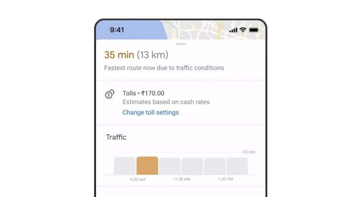 how to see toll price on google maps