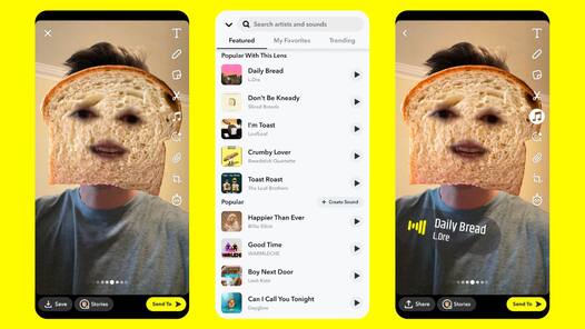 Snapchat now recommends sounds for photos, videos