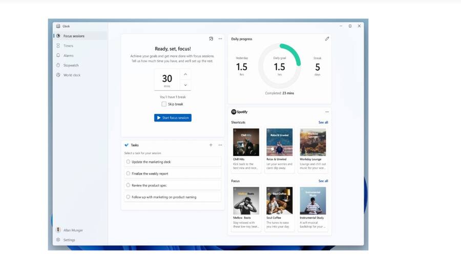 Personalise your focus