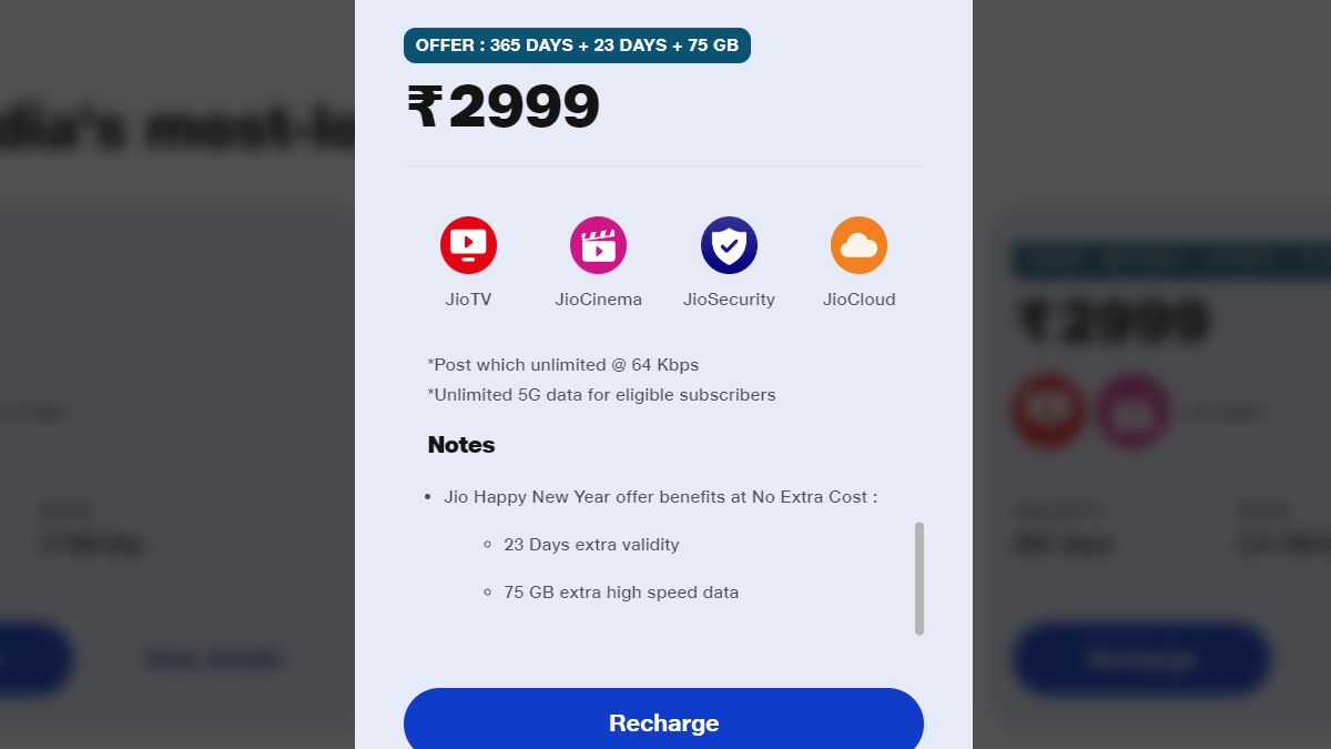 Jio is providing limitless 5G knowledge with this pay as you go plan