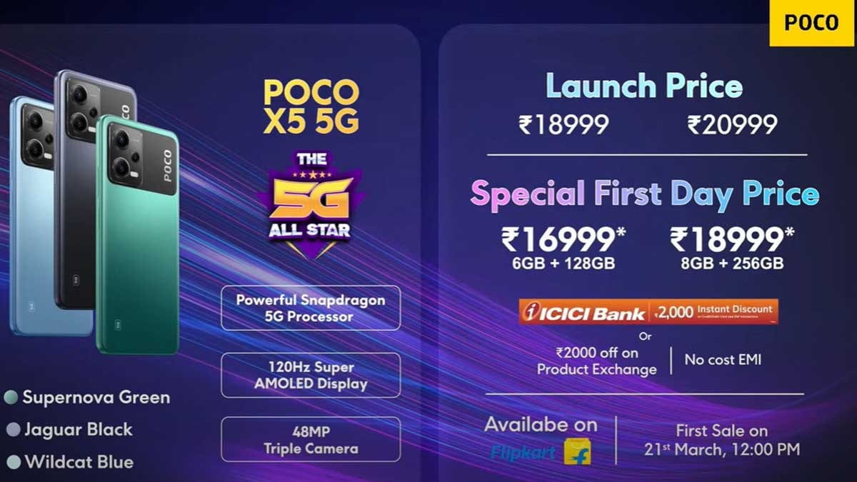 Poco X5 5G (Supernova Green, 128 GB) (6 GB RAM)