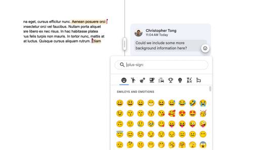 Google Docs is getting emoji reactions in comments