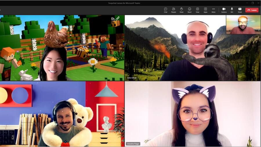 Microsoft Teams now let you use Snapchat's popular dog face filter snapteams