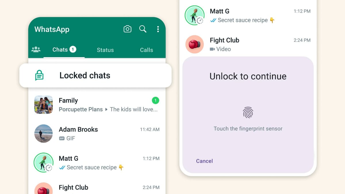 chat lock whatsapp not showing