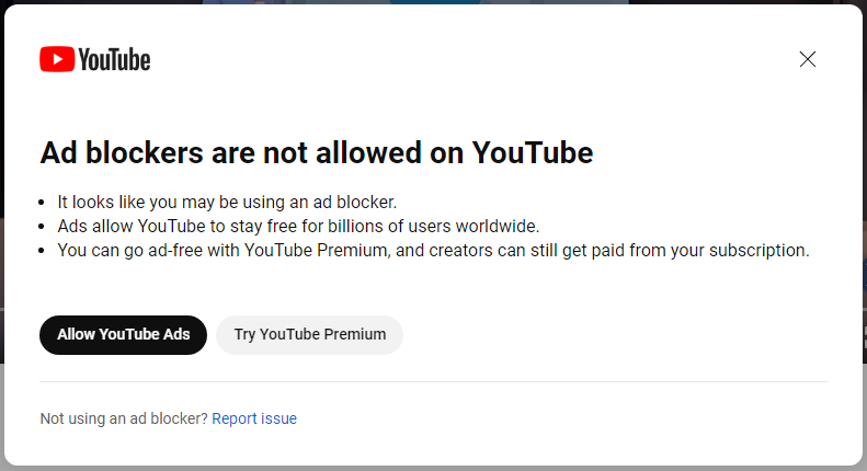 google-confirms-testing-youtube-ad-blocker-ban-time-to-go-premium