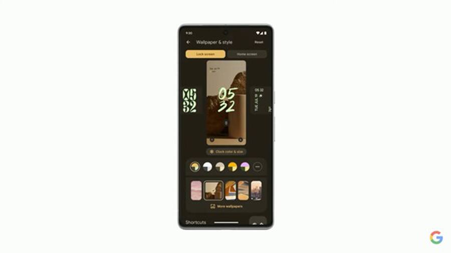 Customizable lock screen and monochrome theme