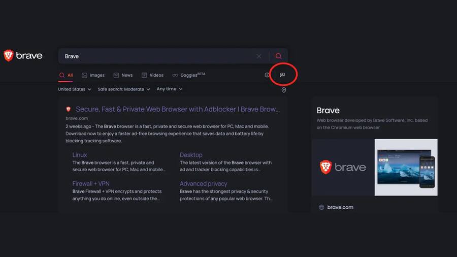 Brave Search drops Microsoft's Bing index to show 100 percent results from its own Index brave browser