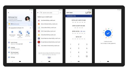 Google Pay users can now make UPI payment using RuPay credit cards