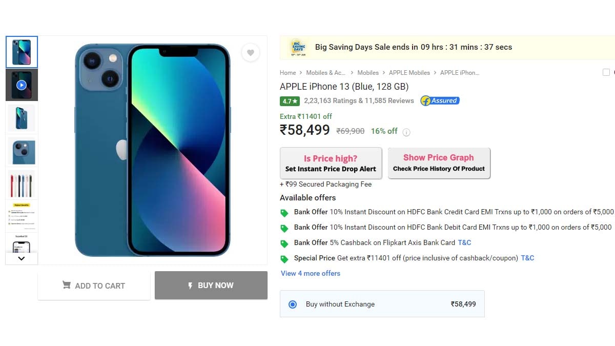 Apple iPhone 13 for Rs 58,499 is a deal worth checking out