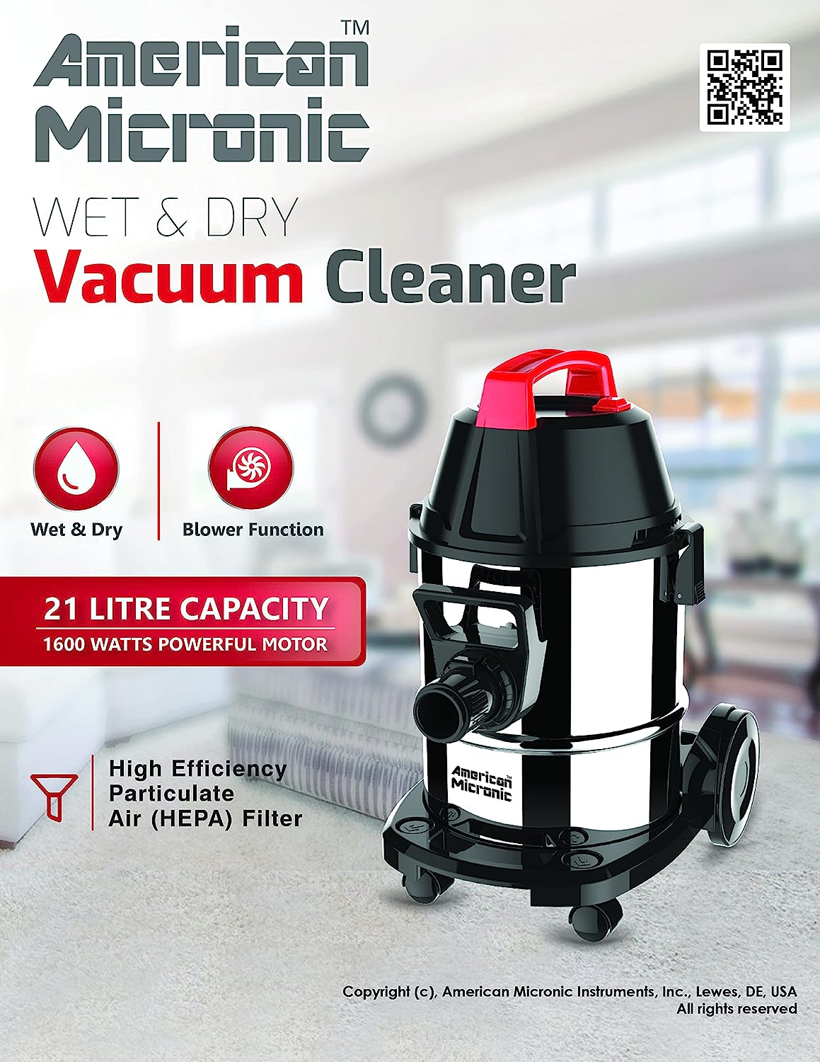 American MICRONIC- Wet & Dry Vacuum Cleaner