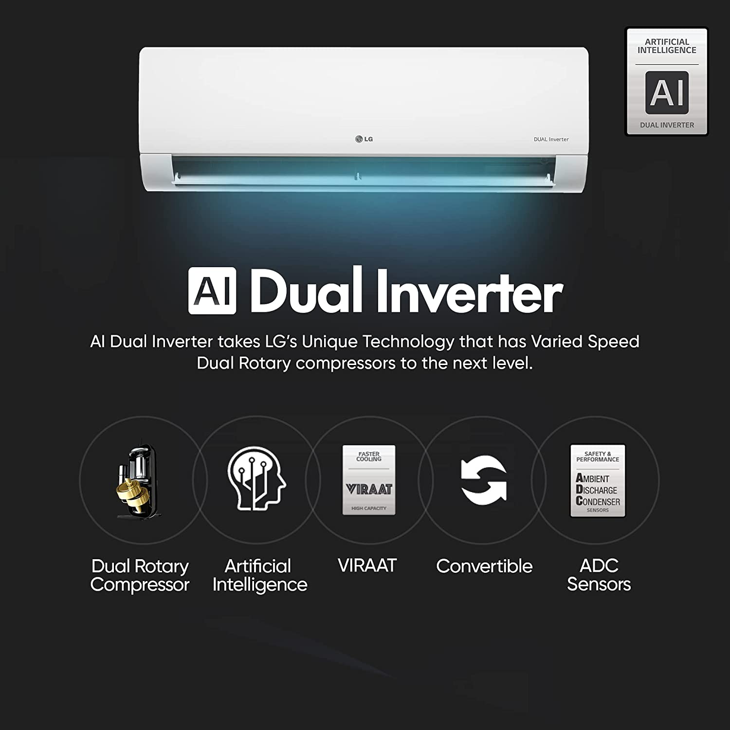 LG 1.5 Ton AI DUAL Inverter Split AC