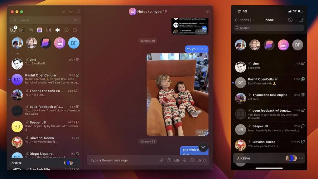 Beeper has enabled RCS features for its platform