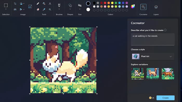 Paint Cocreator lets you create artwork with just text prompts.