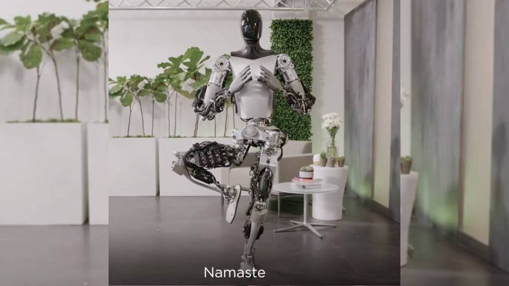 This Tesla humanoid can perform yoga and greet namaste.