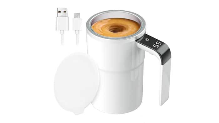 Supvox Electric Self-Stirring Mug with Temperature Display