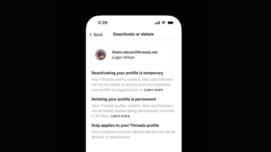 Threads users can now delete their profile without killing their Instagram account Threads delete