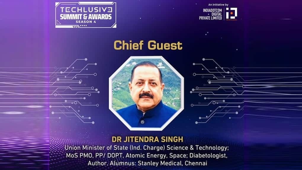 Union Minister Dr Jitendra Singh- Techlusive Summit & Awards 2023.