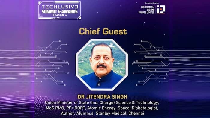 Union Minister Dr Jitendra Singh- Techlusive Summit & Awards 2023.