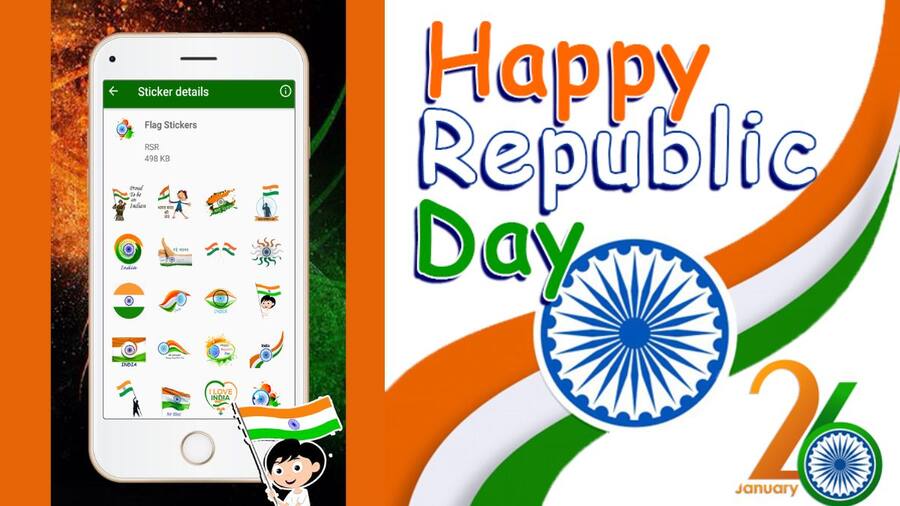 Republic Day WhatsApp Stickers: व्हाट्सऐप पर भेजे गणतंत्र दिवस के खूबसूरत स्टिकर्स, जानें डाउनलोड करने का आसान तरीका Republic Day WhatsApp Stickers