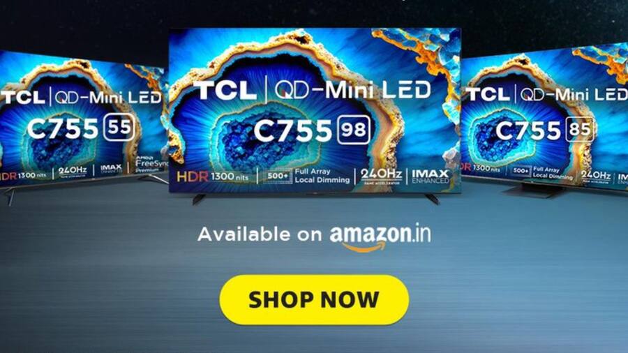 TCL C755 QD Mini LED 4K TVs भारत में हुए लॉन्च, 98 इंच तक के मिलेंगे स्क्रीन साइज TCL C755 QD Mini LED 4K TVs