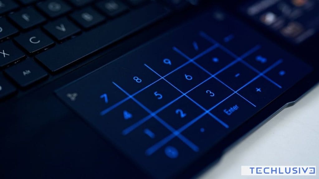 Trackpad with the number pad on