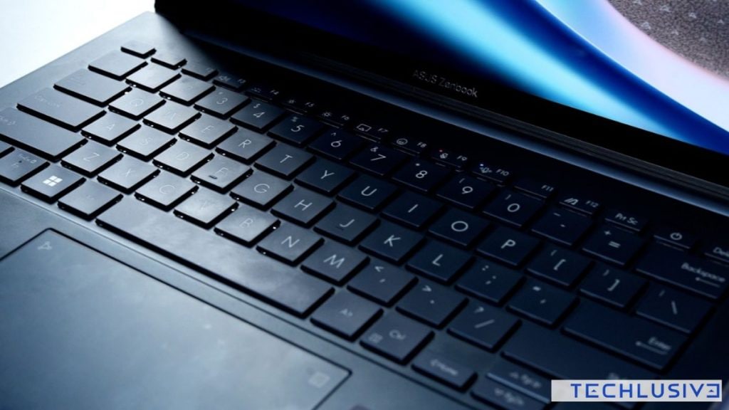 Close up image of ASUS Zenbook 14 OLED keyboard