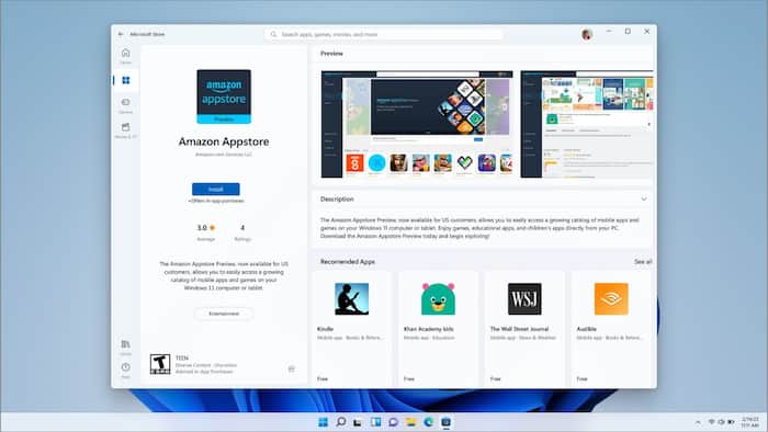 Windows 11 will no longer support Amazon Appstore.