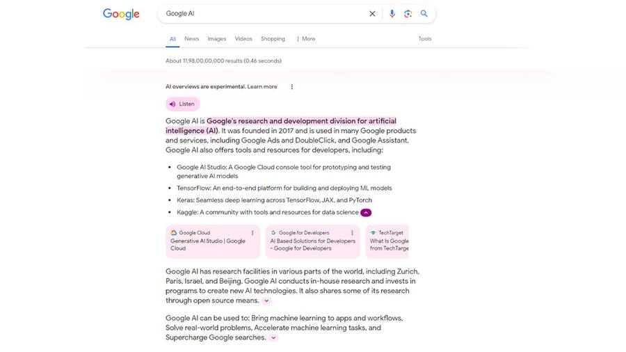 More Google AI features