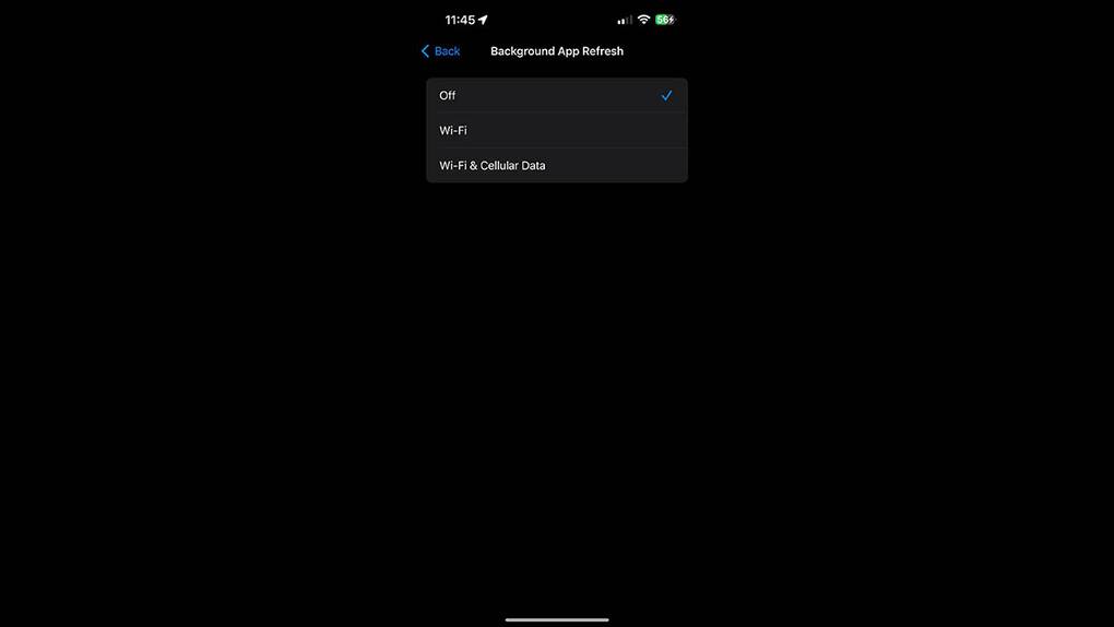 Turn off Background App Refresh 