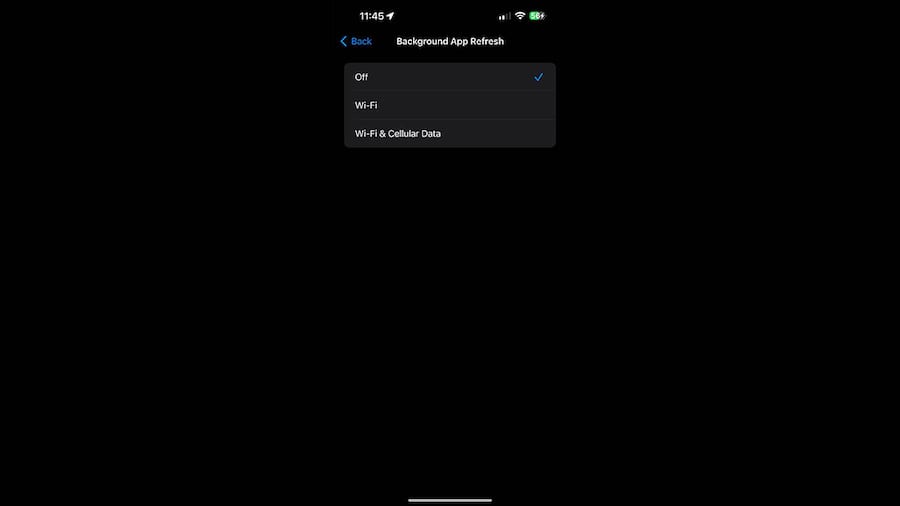 Turn off Background App Refresh 