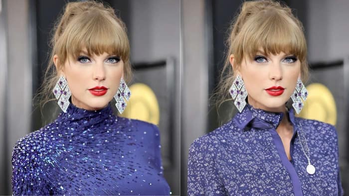 Canva can change Taylor Swift's favourite purple gown into a floral shirt.