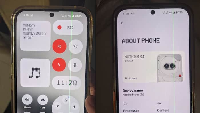 nothing phone 2a green line
