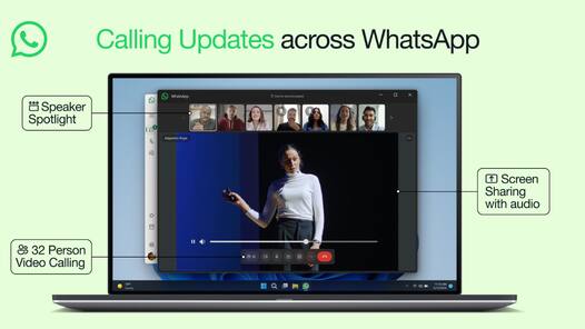 WhatsApp वीडियो कॉल में अब 32 लोग होंगे शामिल, नया Speaker spotlight फीचर भी हुआ जारी