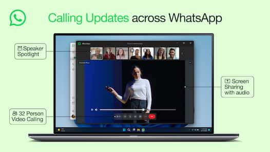 WhatsApp video calls get support for 32 participants, screen sharing with audio, more