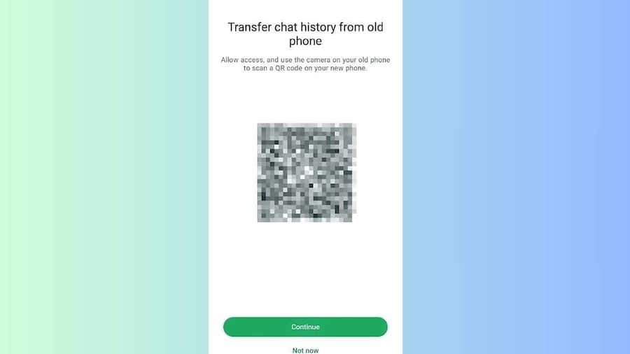 Transfer chat history with QR code