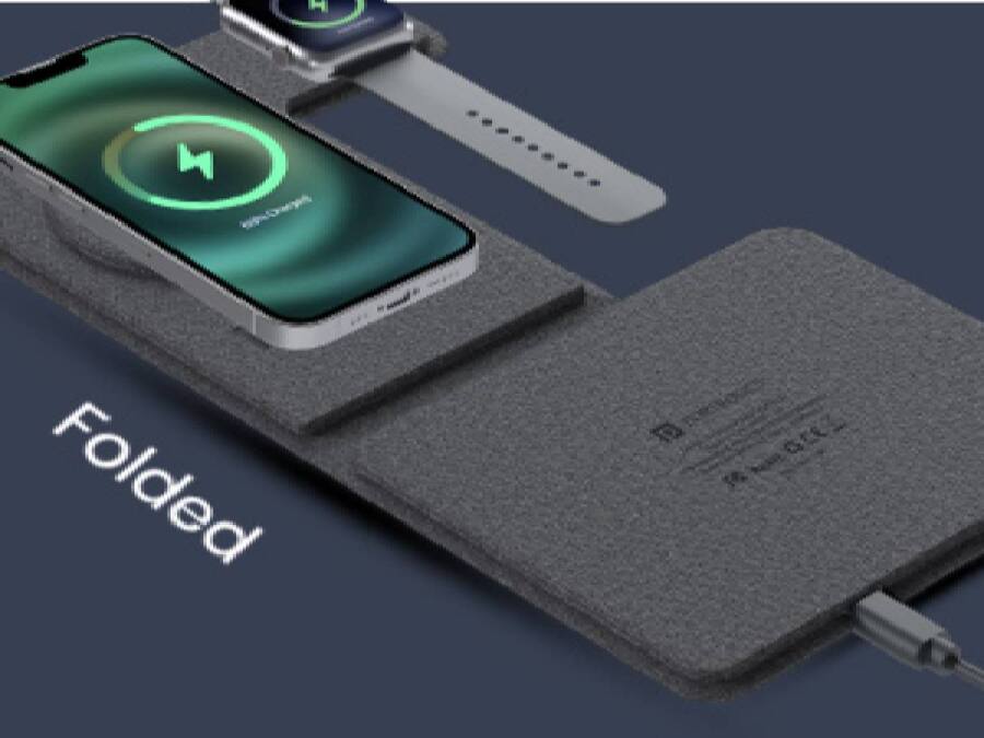 Portronics Freedom Fold 3 15W 3 in 1 Foldable MagSafe Compatible Wireless Charger