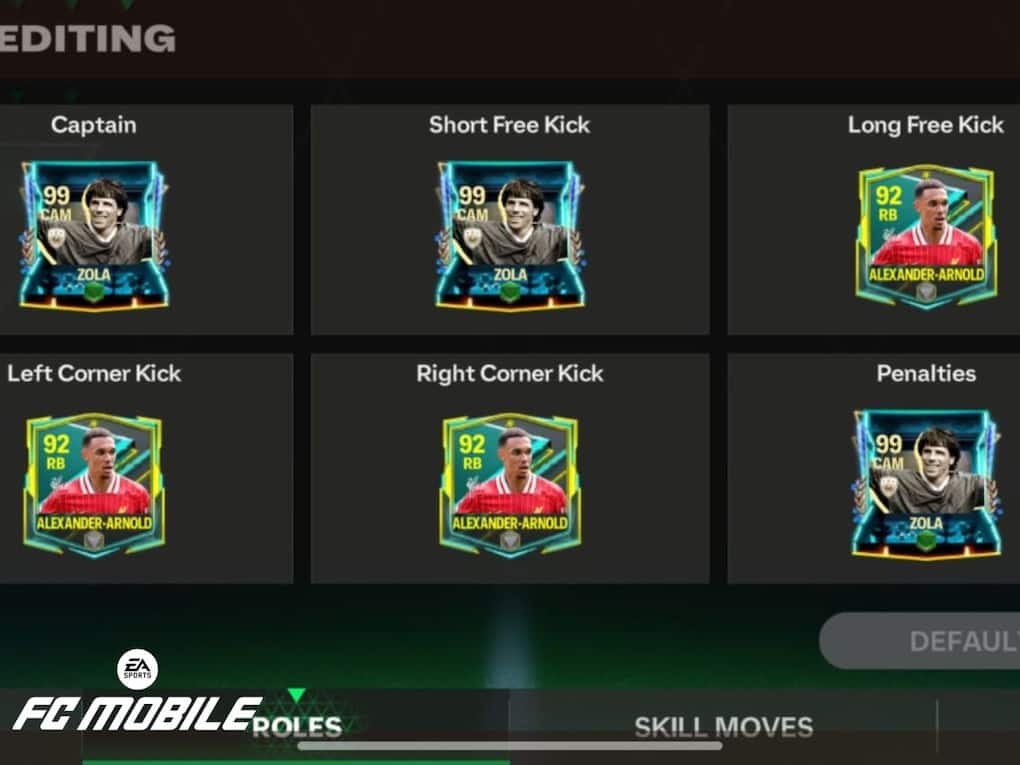 Set pieces in FC Mobile