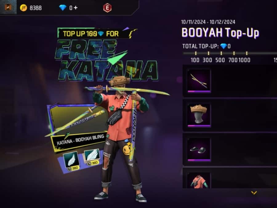 Free Fire MAX में Katana मिल रही फ्री, नए Booyah Top-up इवेंट की एंट्री Game (16)