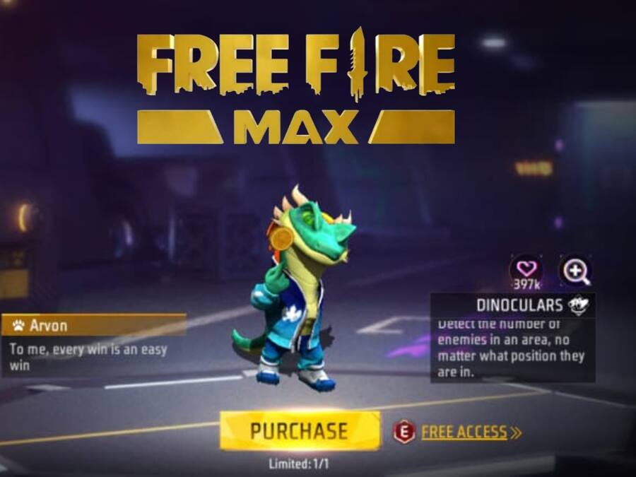 Free Fire Max में Arvon पेट पाने का मौका, सिर्फ 99 डायमंड्स में करें क्लेम Game
