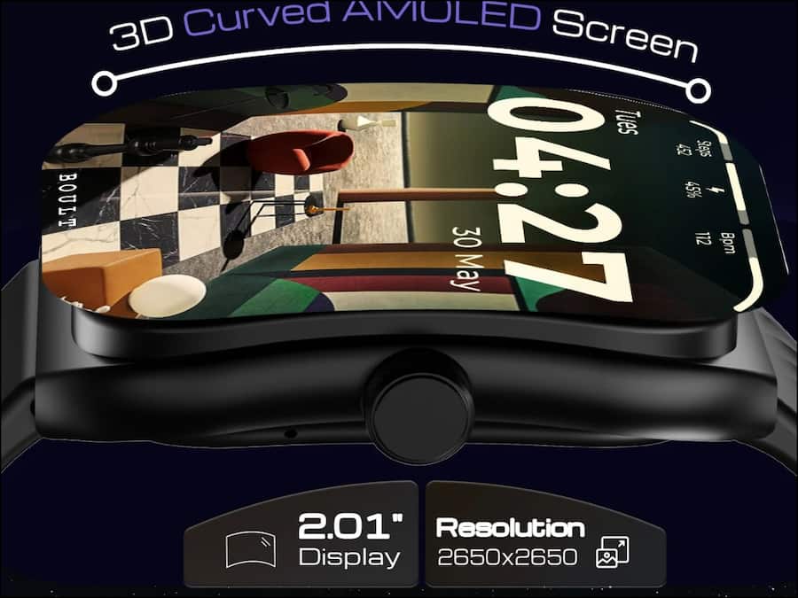 BOULT Trail Pro स्मार्टवॉच 2.01 इंच 3D कर्व्ड डिस्प्ले के साथ लॉन्च, जानें कीमत और खूबियां watch (32)