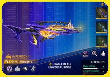 Free Fire Max की बेस्ट प्रीमियम गन स्किन, M1887 Sterling Conqueror FAMAS और Midnight Cityscape पाएं फ्री