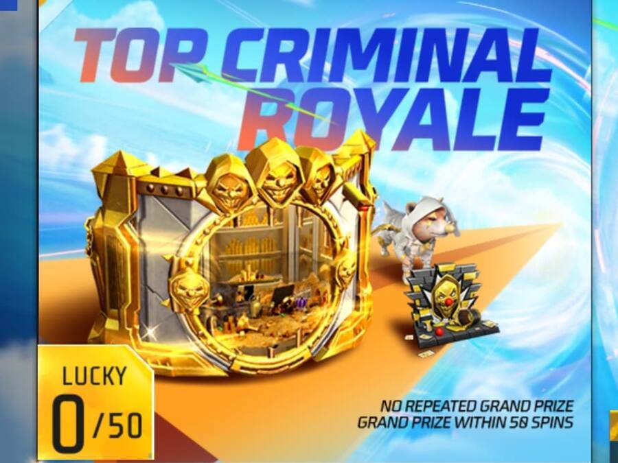 Free Fire Max में Top Criminal Royale इवेंट शुरू, Golden Vault ग्लू वॉल स्किन पाएं FREE Gam (3)